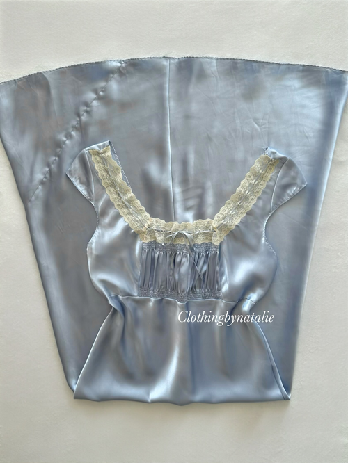 VS Blue Satin Maxi Gown Size L