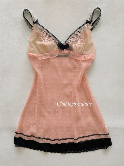 Orange Sheer Chiffon Slip Size S