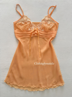 Orange Sheer Chiffon Slip Size S