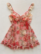 Sheer Floral Mesh Babydoll Size M