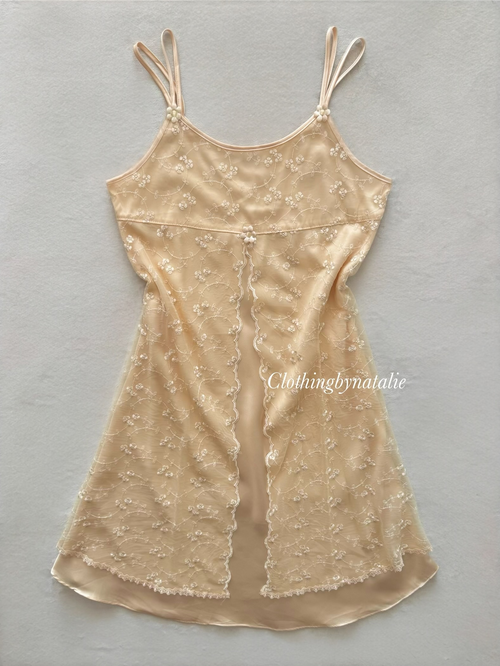 Coquette Lace Satin Slip Dress Size S/small M