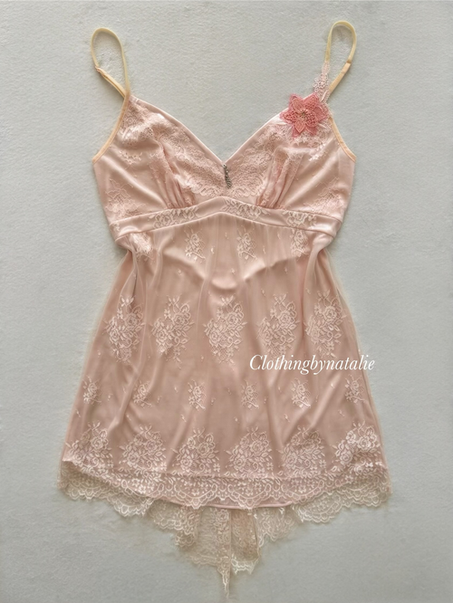 Coquette Lace Nylon Babydoll Size S