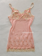 Embroidery Sheer Mesh Gown Size S