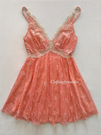 Romantic Orange Lace Babydoll Size S