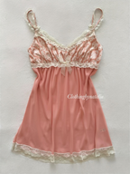 Coquette Orange Satin Chiffon Slip Size M