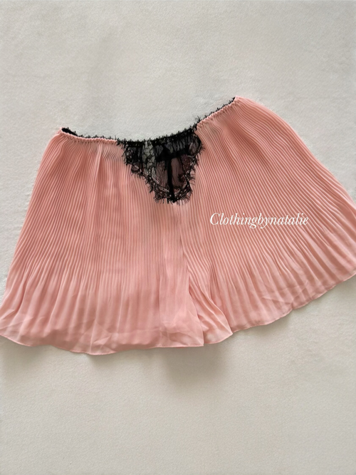 Coquette Pleated Chiffon Loungewear Set Size S