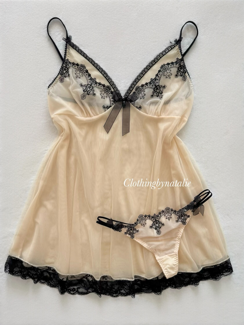 Fairy Nude Mesh Babydoll Set Size M