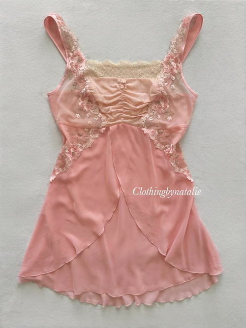 Soft Orange Sheer Chiffon Slip Size S