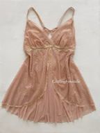 Romantic Nude Sheer Mesh Babydoll Size M