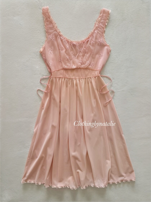 Artemis Orange Nylon Mini Gown Size M