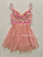 Soft Orange Sheer Mesh Babydoll Size S