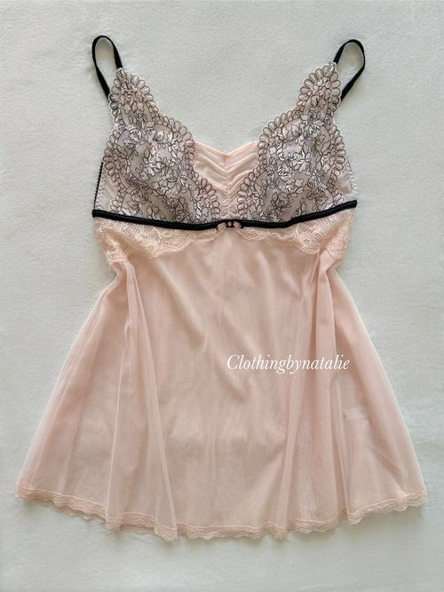 Glitter Sheer Mesh Babydoll Size S