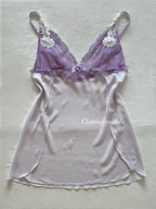 Romantic Lila Lace Chiffon Slip Dress Size S