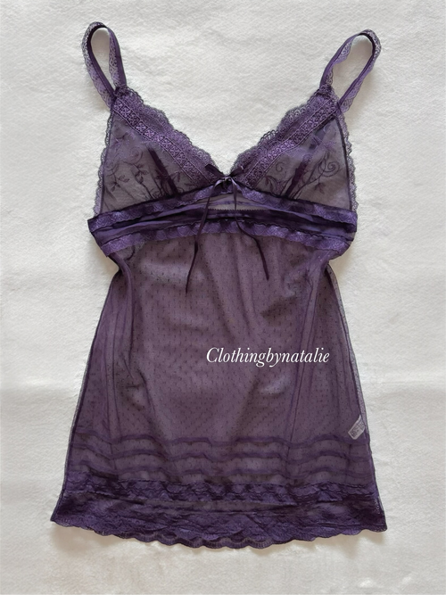Dark Purple Lace Mini Dress Size S