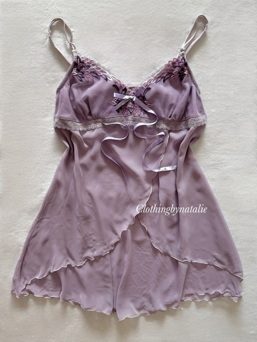 Sheer Purple Chiffon Babydoll size S