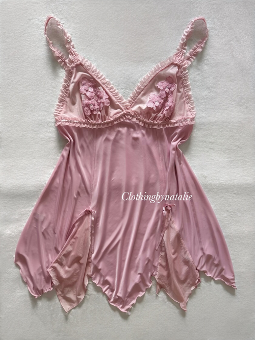 Lila Sheer Mesh Babydoll Size M