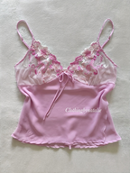 Lila Embroidery Chiffon Cami Size M