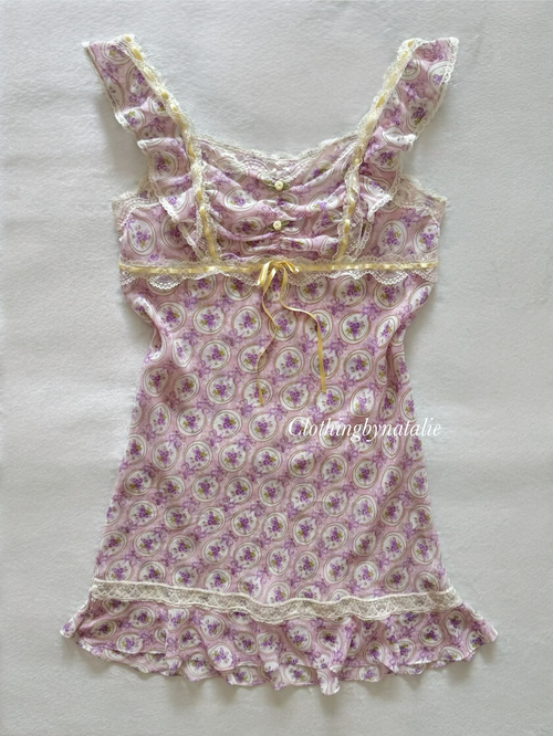 Fairy Lila Sheer Chiffon Slip Dress Size S