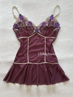 Dark Purple Mesh Slip Dress Size S
