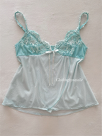 Glitter Teal Mesh Cami size M/small L