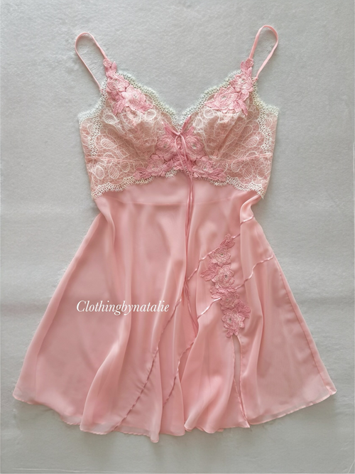 Ethereal Pink Chiffon Babydoll size S