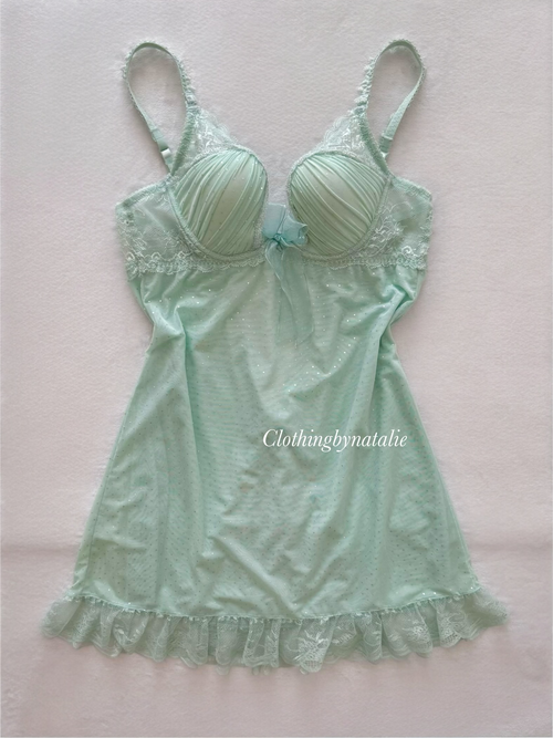 Glitter Mesh Mint Bustier size S/small M or 75B/80A