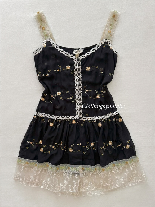 Whimsical Black Chiffon Babydoll size S