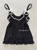 Flora Black Chiffon Babydoll size M