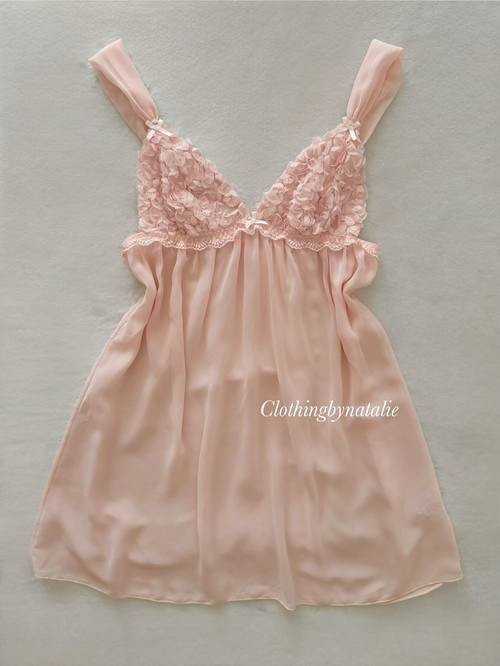 Peach Chiffon Babydoll size S