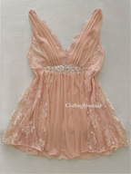 Peach Lace Mesh Mini Dress size S/M