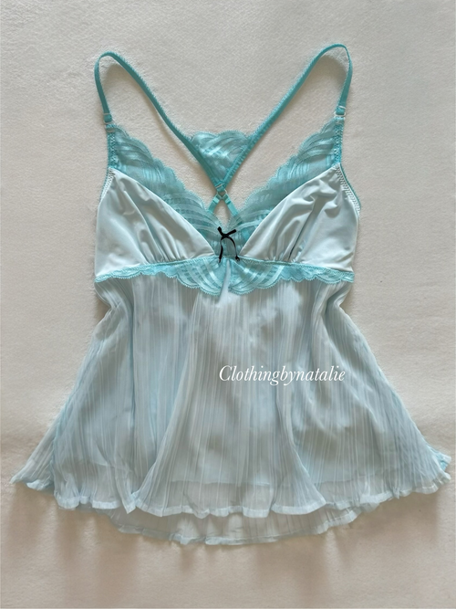 Coquette Blue Nylon Mesh Cami size M