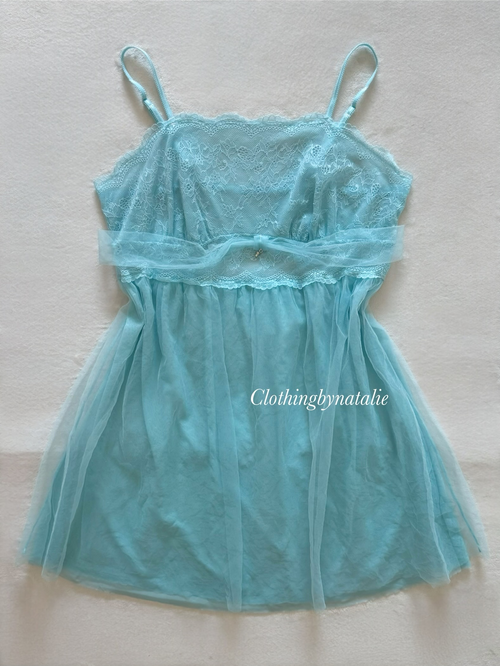 Fairy Blue Mesh Babydoll Size M
