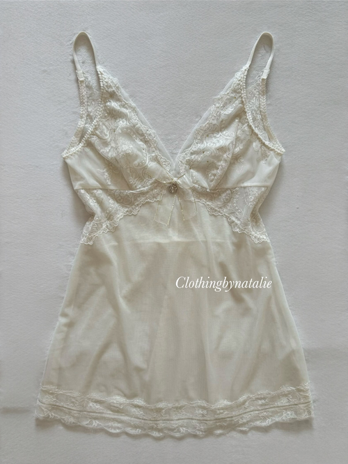 Fairy Glitter White Mesh Mini Dress size S/small M