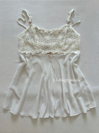 California Dynasty White Chiffon Babydoll Size M