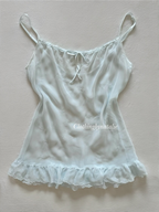 “Silk&Satin” Blue Chiffon Slip Dress Size S/M