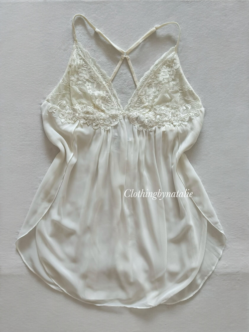 Linea Donatella White Chiffon Babydoll size M