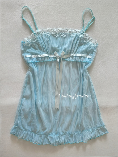 Ocean Blue Mesh Slip Dress size M