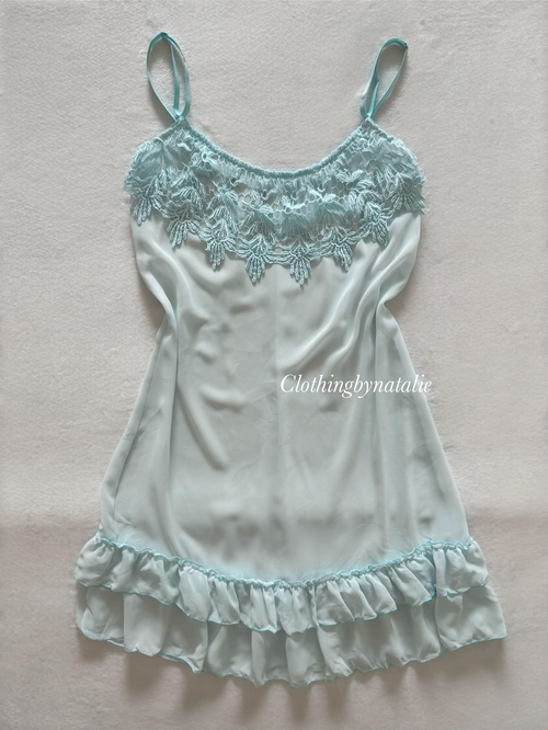 Sheer Chiffon Blue Slip Size S