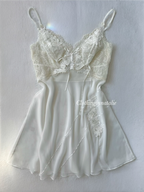 Butterfly Lace Chiffon White Slip Size S