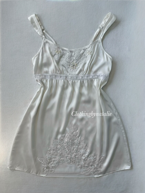 Morgan Taylor White Satin Babydoll size S/small M