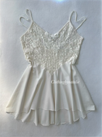 Val Mode White Lace Babydoll size M