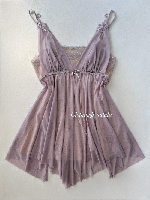 Purple Sheer Mesh Babydoll size S/M