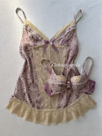 Vintage Purple Brocade Set size S/70/75A