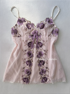 Embroidery Lila Mesh Mini Dress size S/small M