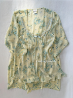 Vintage Yellow Sheer Chiffon Lounge Set size M