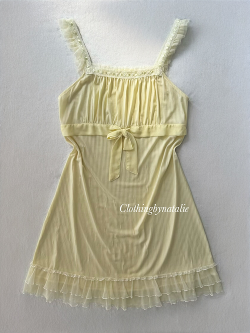 Coquette Yellow Nylon Nightgown size M