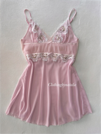 Romantic Pink Chiffon Babydoll size M