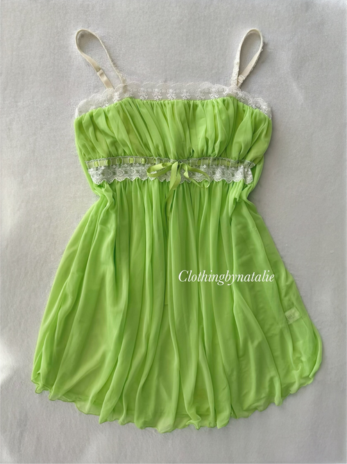 Fairy Green Sheer Mesh Babydoll size M