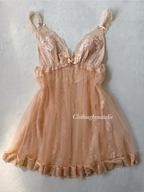 Romantic Peach Lace Babydoll size S/small M