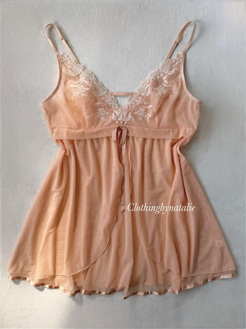 Coquette Orange Mesh Babydoll size M
